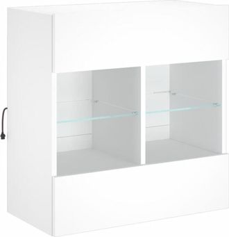 vidaXL Vidaxl - tv Wall Cabinet with led Lights White 58.5x30x60.5 cm