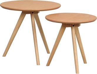 Rowico Set aus zwei Beistelltischen Yumi - Eiche Natur