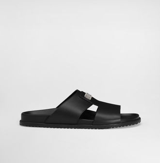 Dolce & Gabbana Calfskin Sandal - Man Sandals And Slides Black 40