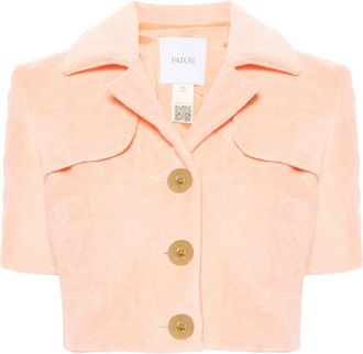 Patou cropped quilted jacket - women - Cotton - 36 - Orange