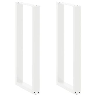 Berkfield Home Coffee Table Legs U-Shaped 2 pcs White 40x(100-101) cm Steel