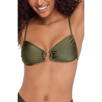 Steve Madden O-Ring Bikini Top in Olive at Nordstrom, Size X-Small