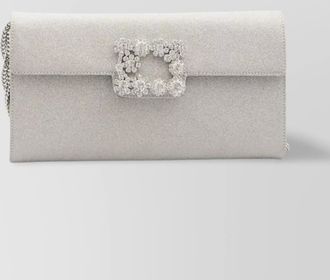 Roger Vivier flower crystal envelope clutch bag