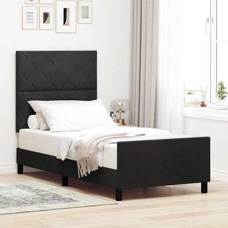 vidaXL Vidaxl - Estructura De Cama Con Cabecera Negro 100 X 200 Cm Terciopelo
