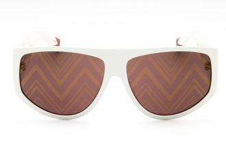 Missoni MIS0165S Oval Brown Mirrored Lens Sunglasses - White