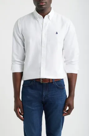 Nordstrom Sailboat Emblem Cotton Button-Down Oxford Shirt in White at Nordstrom, Size Xx-Large