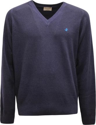 Brooksfield V-hals wollen trui - Heren - V-hals truien - Blauw - M - Wol - Truien & Vesten