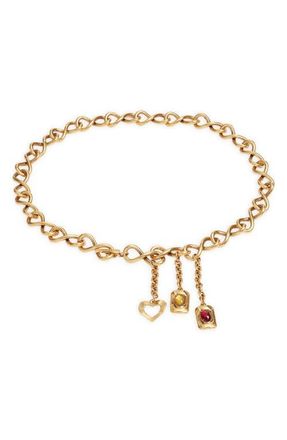 Saint Laurent Charm Chain Belt in Light Bronze at Nordstrom, Size 80