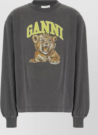 Ganni printed cotton sweatshirt