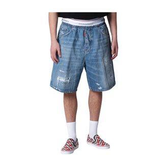 Dsquared2 Denim Shorts, male, Blue, Size: L Light Wash Surfer Shorts