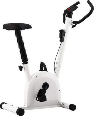 vidaXL Bicicleta Est&aacute;tica Con Resistencia De Cinta Blanco Vidaxl