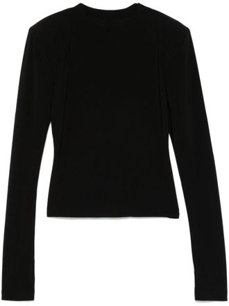 Norma Kamali T-shirt met schoudervullingen - Zwart