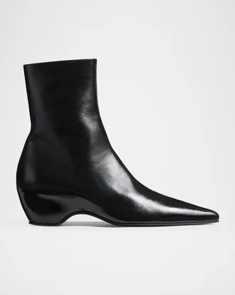 Khaite Sybil Leather Ankle Boots