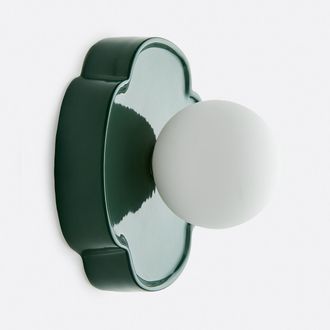 La Redoute Interieurs Wand- of plafondlamp bloem, keramiek en opaline glas, diameter 20 cm, HOLI