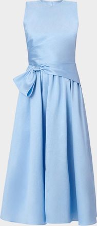 Shoshanna Remy Sleeveless Draped A-Line Midi Dress