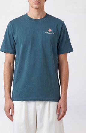 Casablanca T-shirt in cotone organico con scollo a girocollo e stampa logo