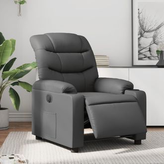 vidaXL Vidaxl - Sill&oacute;n Reclinable El&eacute;ctrico De Cuero Sint&eacute;tico Gris
