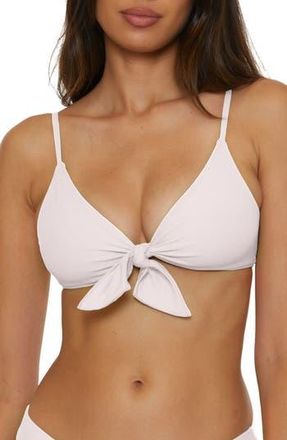 BECCA by Rebecca Virtue Buckle Reversible Bikini Top in White at Nordstrom Rack, Size Medium