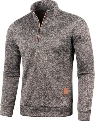 Generic Achimlt Mens Full Zipper Coat Jacket Fashion Solid Stand Collar Cardigan Long Sleeve Sweatshirt with Pockets Men Plus Size Loose Jackets Comfort Light