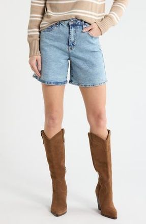 Vigoss High Waist Mid Thigh Denim Shorts in Light Wash at Nordstrom Rack, Size 29