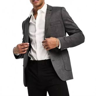 Asos Mens Skinny Jersey Blazer In Gray