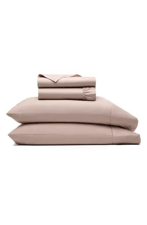Boll & Branch Percale Hemmed 300 Thread Count Duvet Cover & Shams Set in Dusty Rose at Nordstrom, Size Twin X-Long