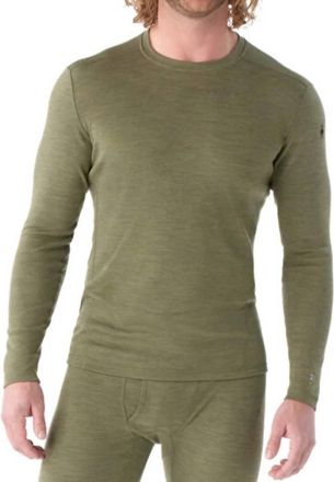 Smartwool Classic Thermal Merino Base Layer Crew Top In Winter Moss Heather