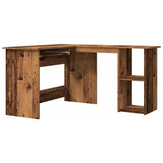 vidaXL Corner Desk Old Wood 120x140x75 cm Engineered Wood Vidaxl