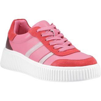 Hush Puppies Holly Suede WoMens Fuchsia Trainers - Pink - Size UK 3