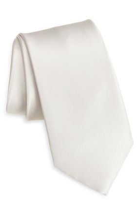 Brioni Formal Solid Silk Tie in Pearl at Nordstrom