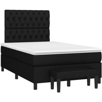 vidaXL Cama Box Spring Con Colch&oacute;n Tela Negro 120x190 Cm Vidaxl