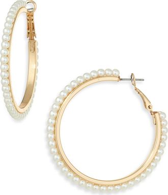 Cara Faux Pearl Hoop Earrings at Nordstrom Rack