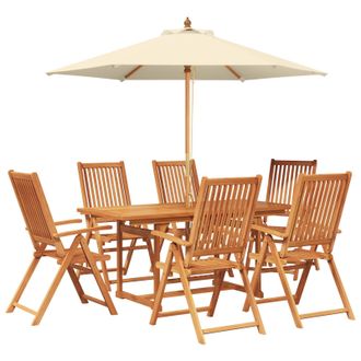 vidaXL Set Da Pranzo Da Esterno Con Ombrellone 8 Pz Vidaxl