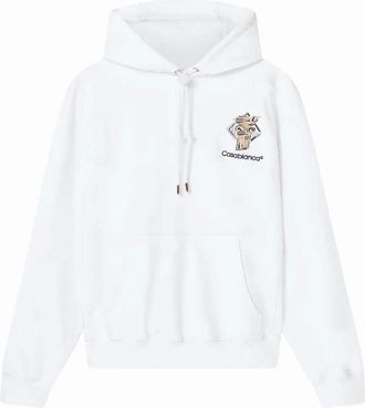 Casablanca Mens Diamond Column Logo White Hoodie - Size: 38