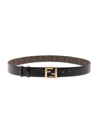 Fendi Black FF Logo Reversible Belt