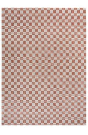 Jonathan Y Designs Aimee Traditional Cottage Checkerboard Indoor/Outdoor Area Rug in Salmon/cream at Nordstrom, Size 5Ft 0In X 8Ft 0In