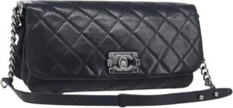 Chanel Pre-owned Vintage Lambskin Shoulder Bag - Dames - Vintage Schoudertas - Zwart - ONE Size - Leer - Vintage