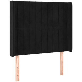 vidaXL Cabecero Con Led De Terciopelo Negro 93x16x118/128 Cm Vidaxl