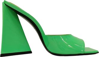 The Attico Devon Mules in Neon Green Patent Leather