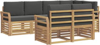 vidaXL Conjunto De Sof&aacute;s De Exterior 7 Uds. Blanco Y Antracita Vidaxl