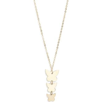 Bony Levy 14K Gold Butterfly Pendant Necklace in 14K Yellow Gold at Nordstrom, Size 18