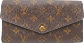 Louis Vuitton Monogram Brown Coquelicots Monogram Monogram Long Wallet (Bi-Fold) (Pre-Owned)