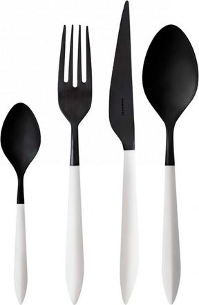 Bugatti Ares Black Diamond, Posate Set 24 Pz, Scatola Window, Casa Bugatti - Colore: Bianco