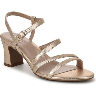 Naturalizer Nellie Block Heel Sandal in Champagne Faux Leather at Nordstrom Rack, Size 6.5