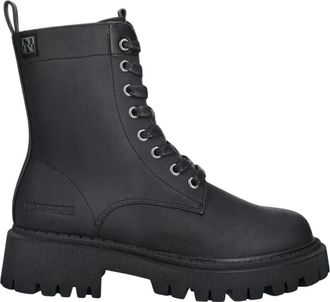 Napapijri F4Liorn 01/Sin Enkellaars - Dames - Veterlaarzen - Zwart - 38 EU - Leer - Schoenen