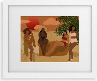 Deny Designs Beach I Framed Art Print in White Frame 13X19 at Nordstrom