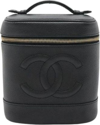 Chanel Pre-owned Handbags, female, Black, Size: ONE SIZE Pre-owned Vintage Leather Handbag