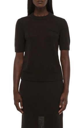 Helmut Lang Short Sleeve Sweater in Dark Brown at Nordstrom, Size Xx-Small