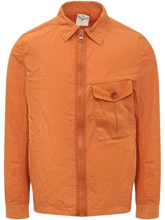 Ten c garment-dyed shirt jacket - men - Polyamide/Cotton - 50 - Orange