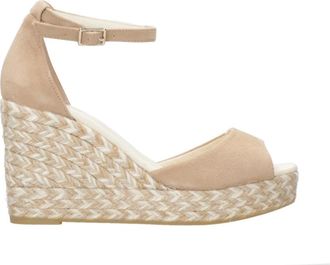 Espadrilles Kameel Touw Sandalen met Verstelbare Enkelband - Dames - Sleehakken - Beige - 41 EU - Su&egrave;de - Schoenen